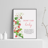 Aardbei Baby shower zeg niet baby Poster