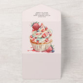 Aardbei Baby shower | Zoet bessen All In One Uitnodiging (Buitenkant)