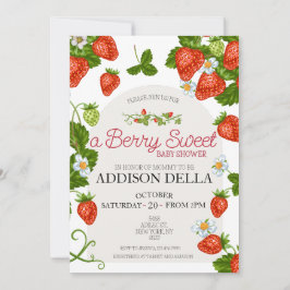 Aardbei Baby shower | Zoet bessen Kaart