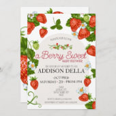 Aardbei Baby shower | Zoet bessen Kaart (Voorkant / Achterkant)