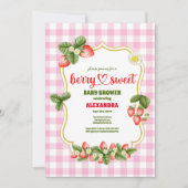 Aardbei Baby shower | Zoet bessen Kaart (Voorkant)