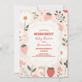 Aardbei Baby shower | Zoet bessen Kaart (Voorkant)