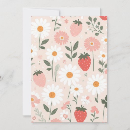 Aardbei Baby shower | Zoet bessen Kaart (Achterkant)