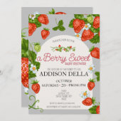 Aardbei Baby shower | Zoet bessen Kaart (Voorkant / Achterkant)