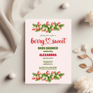Aardbei Baby shower   Zoet bessen Kaart