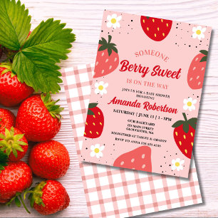 Aardbei Baby shower   Zoet bessen Kaart
