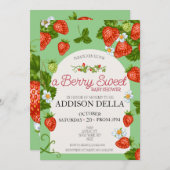 Aardbei Baby shower | Zoet bessen Kaart (Voorkant / Achterkant)