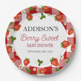 Aardbei Baby shower | Zoet bessen Papieren Bordje