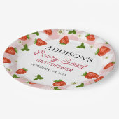 Aardbei Baby shower | Zoet bessen Papieren Bordje (Gekanteld)