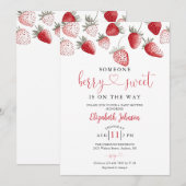 Aardbei Baby Shower Zoet Kaart (Voorkant / Achterkant)