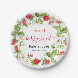 Aardbei Baby Shower Zomer Bes Zoet  Papieren Bordje