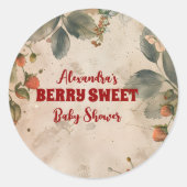 Aardbei Baby Sweet Shower Ronde Sticker (Voorkant)
