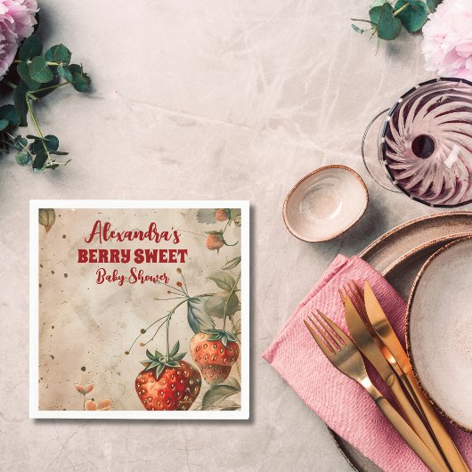 Aardbei Baby Sweet Shower Servet