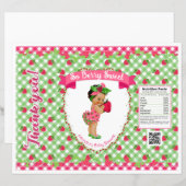 Aardbei Baby Thema Groen Roze Gingham Chip Bag (Voorkant / Achterkant)