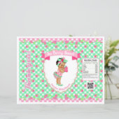 Aardbei Baby thema Mint & Roze Gingham Chip tas (Staand voorkant)