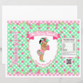 Aardbei Baby Thema Mint & Roze Gingham Chipzak (Voorkant / Achterkant)