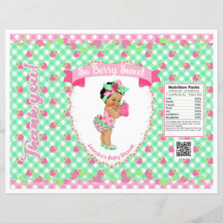 Aardbei Baby Thema Mint & Roze Gingham Chipzak