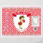 Aardbei Baby thema rode Gingham Chip Bag (Voorkant)