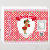 Aardbei Baby thema rode Gingham Chip Bag (Voorkant / Achterkant)