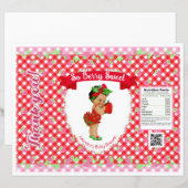 Aardbei Baby Thema Rode Gingham Chip Zak (Voorkant / Achterkant)