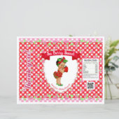 Aardbei Baby Thema Rode Gingham Chip Zak (Staand voorkant)