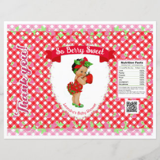 Aardbei Baby Thema Rode Gingham Chip Zak