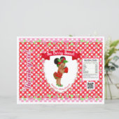 Aardbei Baby Thema Rode Gingham Chipzak (Staand voorkant)