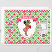 Aardbei Baby Thema Roze Groen Gingham Chip Bag (Voorkant / Achterkant)