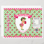 Aardbei Baby Thema Roze Groen Gingham Chip Bag (Voorkant / Achterkant)