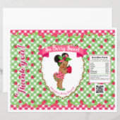 Aardbei Baby Thema Roze Groen Gingham Chip Zak (Voorkant / Achterkant)