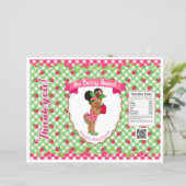 Aardbei Baby Thema Roze Groen Gingham Chip Zak (Staand voorkant)