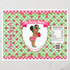 Aardbei Baby Thema Roze Groen Gingham Chip Zak