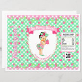 Aardbei Baby thema roze & Mint Gingham Chip Bag (Voorkant / Achterkant)