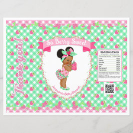 Aardbei Baby thema roze & Mint Gingham Chip Bag