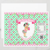Aardbei Baby Thema Roze & Mint Gingham Chip Zak (Voorkant / Achterkant)