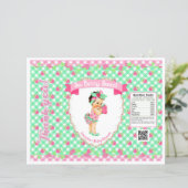 Aardbei Baby Thema Roze & Mint Gingham Chip Zak (Staand voorkant)