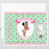 Aardbei Baby Thema Roze & Mint Gingham Chip Zak (Voorkant / Achterkant)