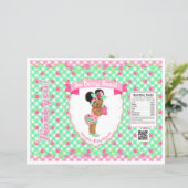Aardbei Baby Thema Roze & Mint Gingham Chip Zak (Staand voorkant)