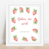 Aardbei - baby's zijn zoet poster