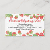 Aardbei Babysitter Kinderopvang Preschool Visitekaartje (Voorkant)