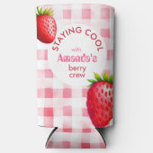 Aardbei Bachelorette Blijven Cool Berry Crew Seltzer Blikjeskoeler (Voorkant)