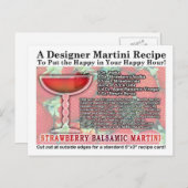 Aardbei Balsamic Martini Recept Briefkaart (Voorkant / Achterkant)