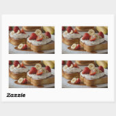 Aardbei & Banaan Franse Toast Rechthoekige Sticker (Vel)