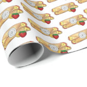 Aardbei Banana Crêpe Pancake Franse voedselkreefte Cadeaupapier (Rol Hoek)