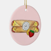 Aardbei Banana Crêpe Pancake Franse voedselkreefte Keramisch Ornament (Rechts)