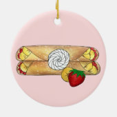 Aardbei Banana Crêpe Pancake Franse voedselkreefte Keramisch Ornament (Achterkant)