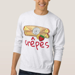 Aardbei Banana Crêpe Pancake Franse voedselkreefte Trui