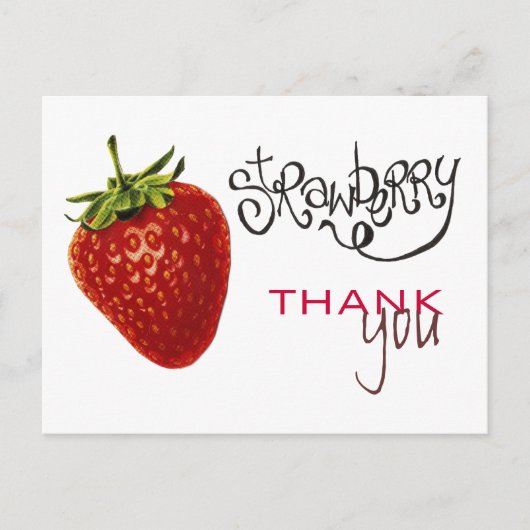 Aardbei Bedankt Opmerking Briefkaart (Voorkant)