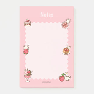 Aardbei Beer Notitieblok Desserts Roze Schattige K Post-it® Notes