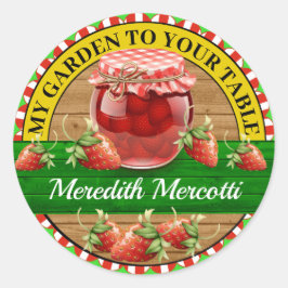 Aardbei behoudt de klassieke ronde sticker